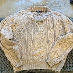 Woman’s Cream Cable Knit Sweater